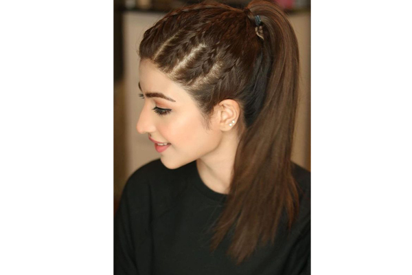 Heart, elastic and ponytail hairstyle. This one held SO well all day and  you can find the tutorial in our previous post! | Instagram