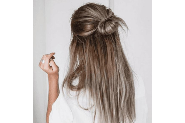 Premium Photo | Back view of a simple female hairstyle hair dye simple  female hairstyle collected hair