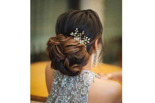 Photo of Poufed braided bun for sangeet or reception | Hairstyles for  gowns, Lehenga hairstyles, Indian wedding hairstyles
