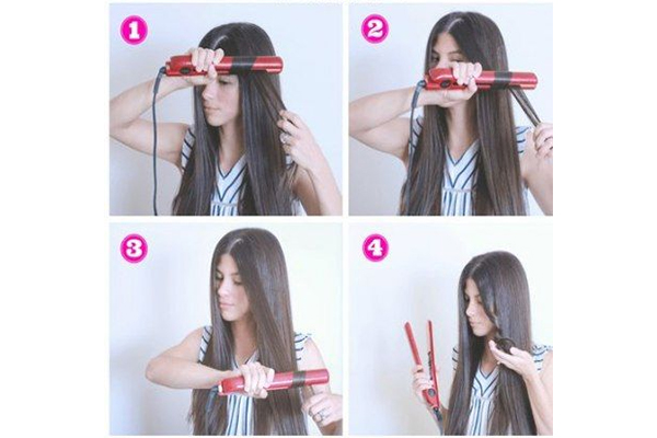 How to put shop curls with straightener