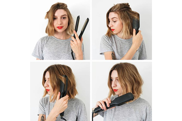 How to curl hair with flat iron outlet weave