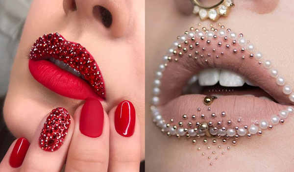 Add that extra glam quotient with these 5 bejewelled lip ideas