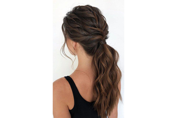 Pretty loose low ponytail bridal/bridesmaids hairstyle. | Low ponytail  hairstyles, Ponytail bridal hair, Bridesmaid hair makeup