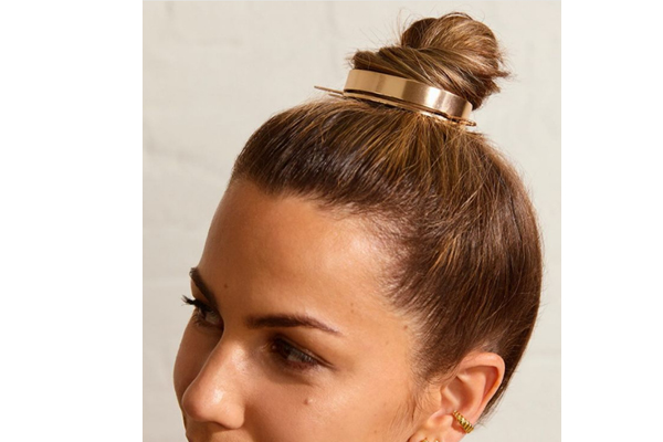 05. Top knot with golden cuff