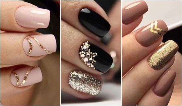 Gray and Rose Gold Nails. Yes please! | Rose gold nails, Gold nails, Hair  and nails