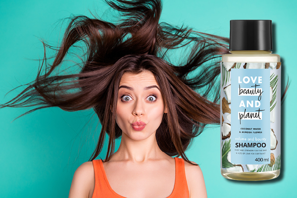 06. स्ट्रेट और सपाट बालों के लिए - Love Beauty & Planet Natural Coconut Water & Mimosa Volume Shampoo