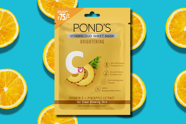 4. Ponds Brightening Sheet Mask With Vitamin C And 100% Natural Pineapple