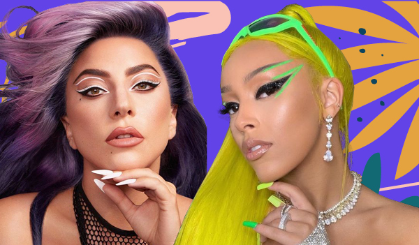 Celebs rocking the coloured graphic eyeliner trend