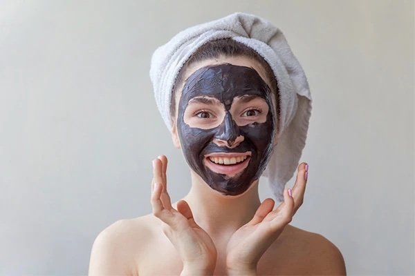 charcoal mask woman after shower