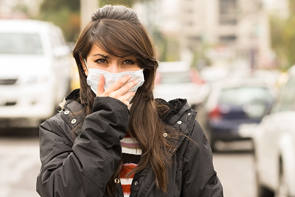 When I am stepping into a polluted area, how do I protect my skin?