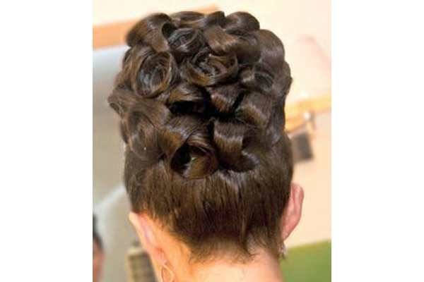 barrel curl updo - Bangstyle - House of Hair Inspiration