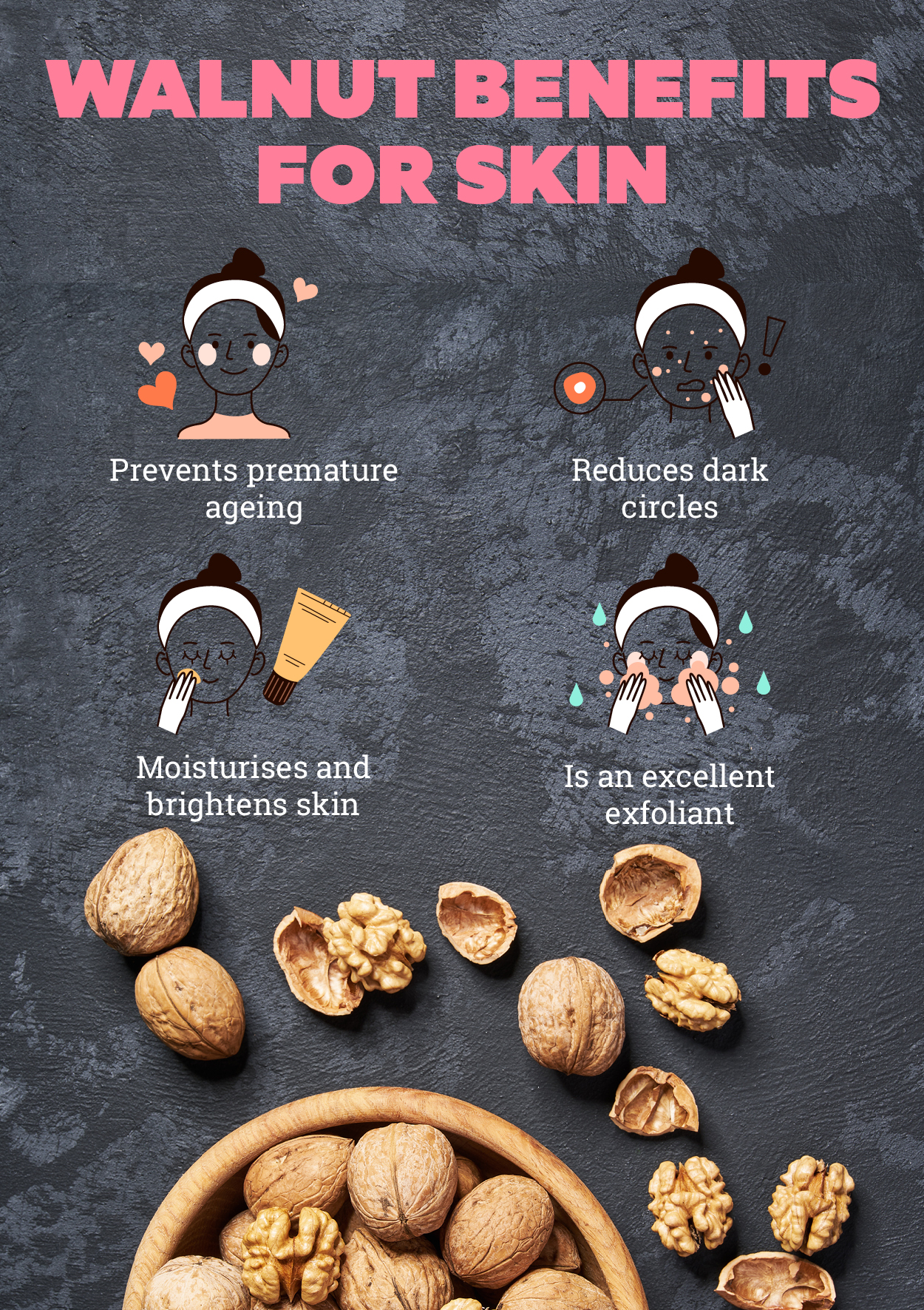 Walnut benefits for skin and hair that will level up your beauty game