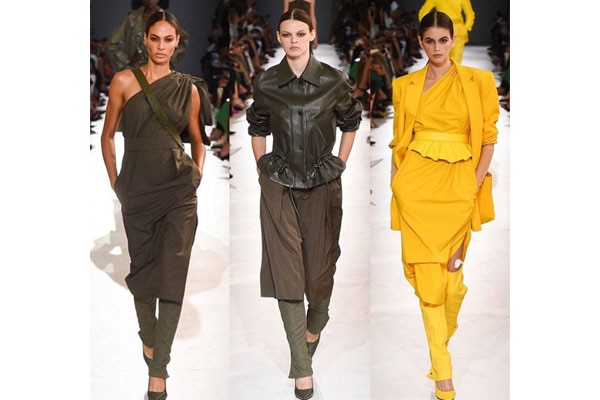 The Max Mara show had suit-inspired silhouettes in deep, earthy colours