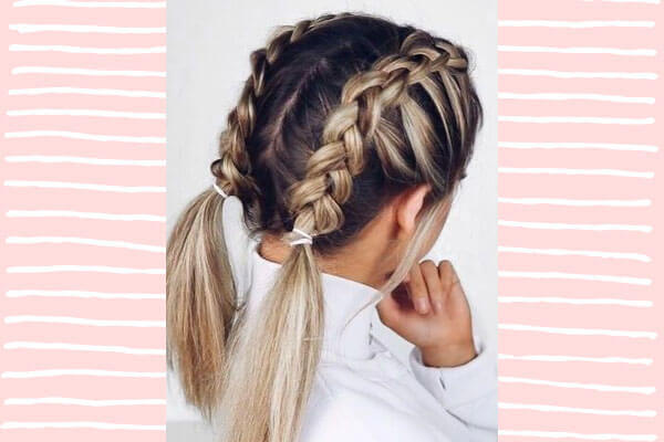 6. Messy Braided Pig-Tails