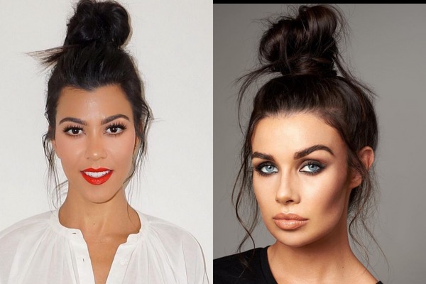 3. Messy top-knot hairstyle