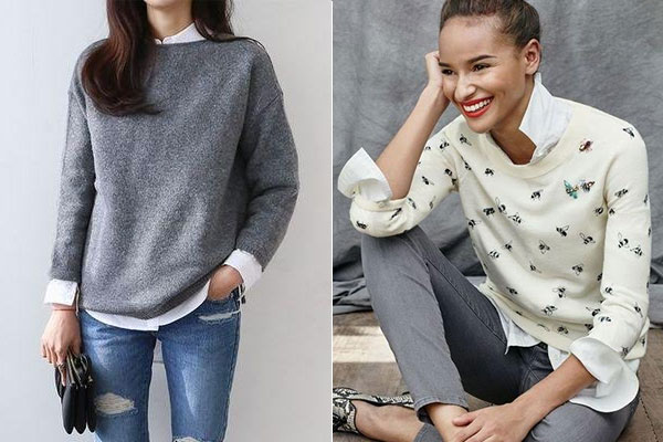 Shirt and best sale sweater style