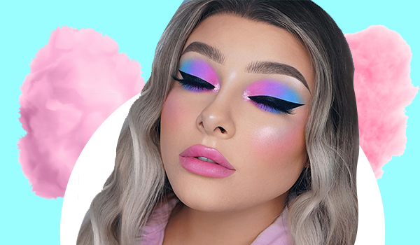Ace the cotton candy eye makeup look in a few easy steps