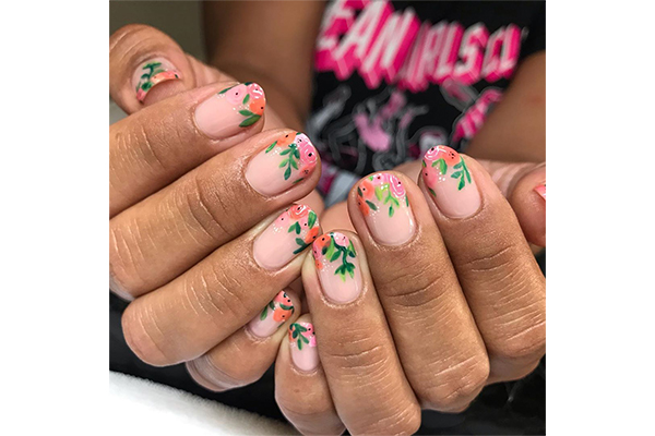 Nail Art Tutorial : White flowers on Pink Nails