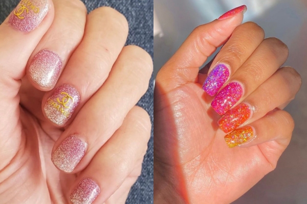 Loose Glitter Gradient Nails
