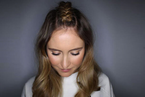 middle parting braid hairstyle