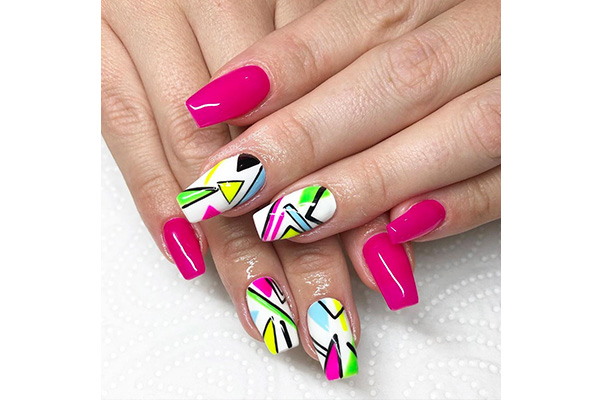 Colorful Glitter Waves False Nail Short Oval Press on Nails for Nail Art  24pcs | eBay