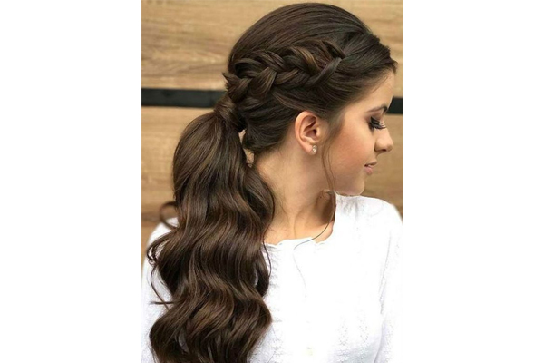 step by step braid stringed ponytail hairstyle