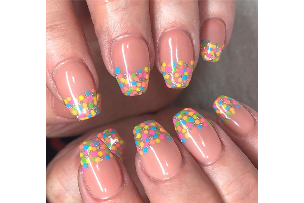 Simply Nailogical: Sparkly highlighter rainbow nail art
