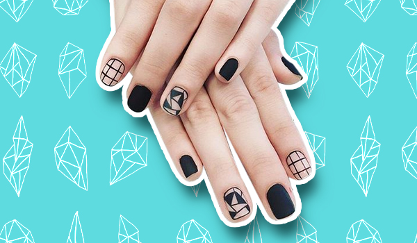 Rosinailshop - In ❤️ with geometric nail art! #rosinailshop #nails #manicure  #nailart #glossy #grey #black #geometric #glam #glitter #elegant #unique  #nailpolish #colors #autumn #inspiration #aigaleo | Facebook