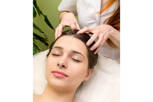 Stimulating scalp massage